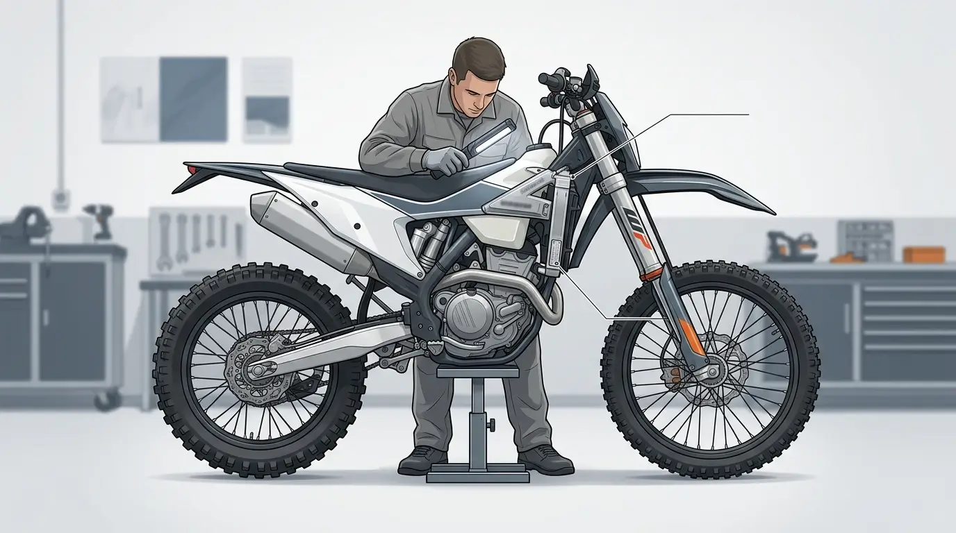 Chaîne de traçabilité d’une moto tout-terrain importée, du lot fournisseur au dossier client